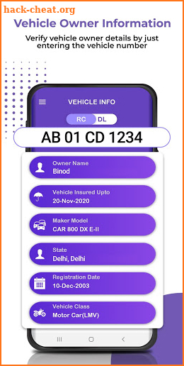 Vehicle Info - Vehicle Owner Details screenshot