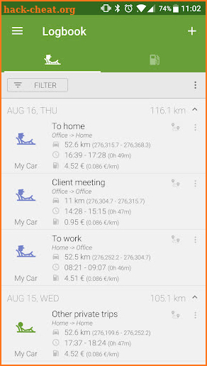 Vehicle Trip Logbook Tracker screenshot