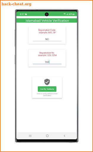 Vehicle Verification Pakistan 2021 screenshot