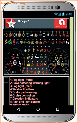 VEHICLE WARNING INDICATORS screenshot