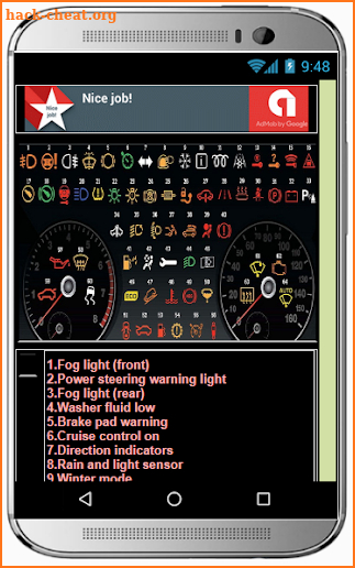 VEHICLE WARNING INDICATORS screenshot