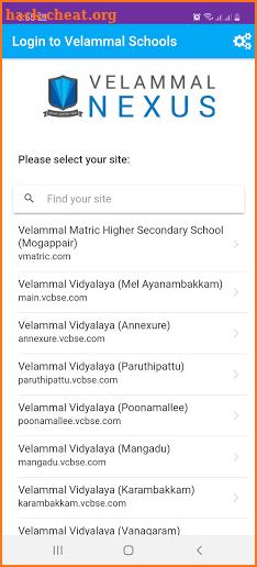 Velammal Nexus LMS screenshot