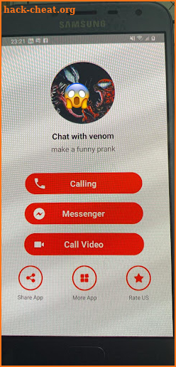 Venom fake video Call and chat screenshot