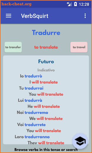 VerbSquirt Italian Verbs screenshot