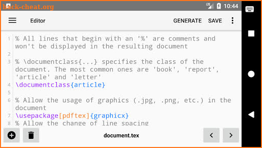 VerbTeX Pro LaTeX Editor screenshot