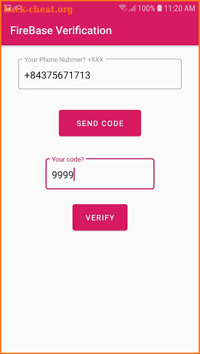 Verify Phone number screenshot