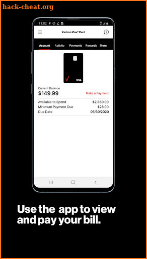 Verizon Visa Card screenshot