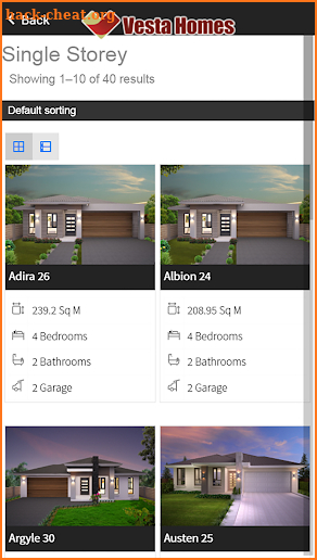 Vesta Homes screenshot