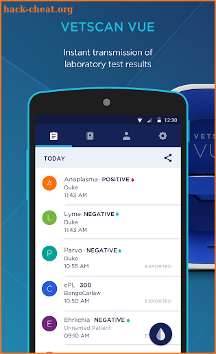 VetScan VUE screenshot