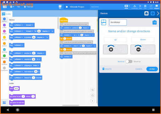 VEXcode IQ Blocks screenshot