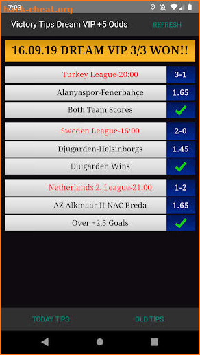 Victory Betting Tips Dream VIP +5 Odds screenshot