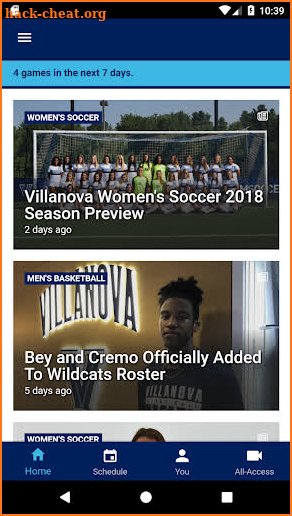 Villanova Athletics screenshot