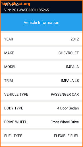 VINPro VIN Decoder screenshot