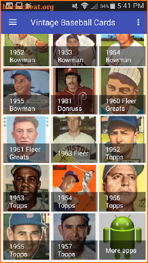 Vintage Baseball Cards screenshot