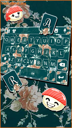 Vintage Flowers New Keyboard Theme screenshot