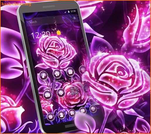 Violet Glitter Rose Theme screenshot