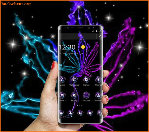 Violet Neon Black Weed Theme screenshot