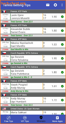 VIP Betting Tips - Tennis screenshot