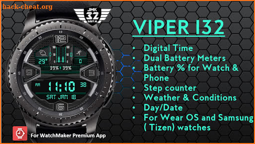 VIPER 132 watchface for WatchMaker screenshot