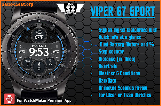 VIPER 67 SPORT Watchface for WatchMaker screenshot