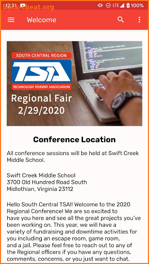 Virginia TSA SC Regional Fair screenshot