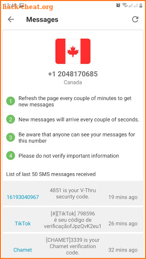 Virtual Number - Receive SMS Online Verification screenshot