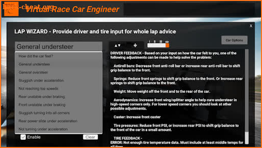 Virtual Race Car Engineer 2020 screenshot