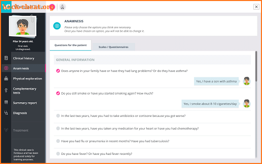 VirtualClinic Cases screenshot