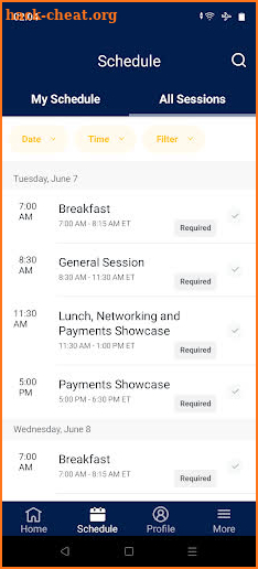 Visa Events screenshot