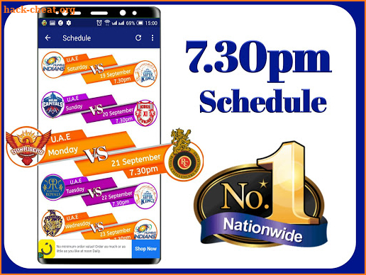 VIVO IPL 2020 Time Table Players List & Live Score screenshot