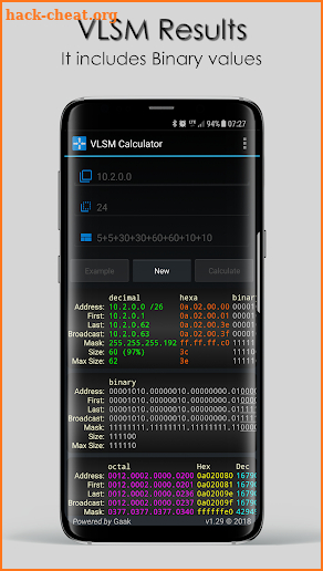 VLSM Calculator screenshot