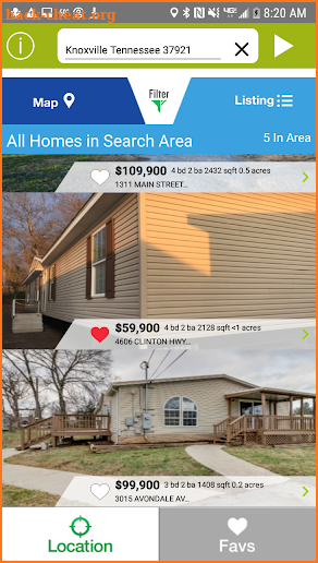 VMF Home Finder screenshot