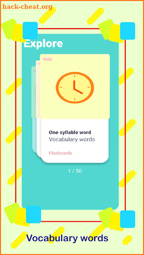 Vocabulary learning cards screenshot