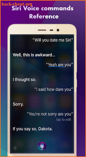 Voice commands for siri screenshot