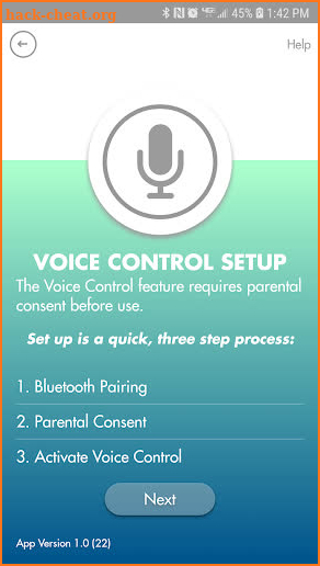 Voice Control Set Up screenshot