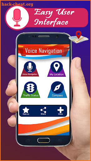 Voice GPS navigation, driving directions, map screenshot