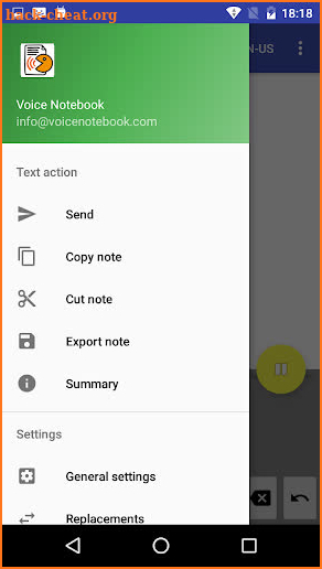 Voice Notebook - continuous speech to text screenshot