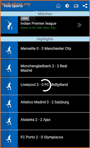 Vola Sports Live TV Guide screenshot