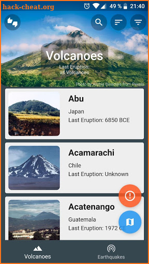 Volcano & Earthquake - Info, Maps, News screenshot