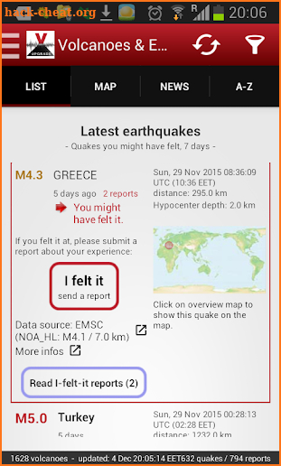 Volcanoes&Earthquakes UPGRADE screenshot