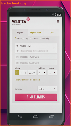 VOLOTEA  -  Booking flights ticket screenshot