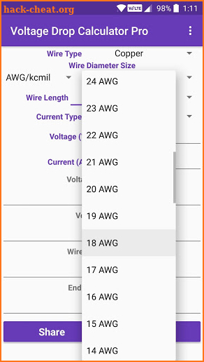 Voltage Drop Calculator Pro screenshot