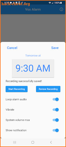 Vox Alarm screenshot