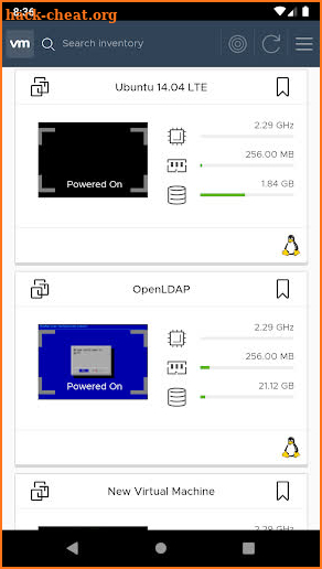 vSphere Mobile Client screenshot