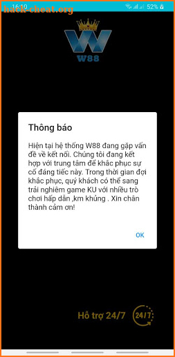 W88 - hỗ trợ 24/7 screenshot