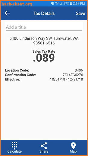 WA Sales Tax Rate Lookup screenshot