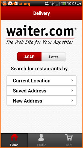 Waiter.com Food Delivery screenshot