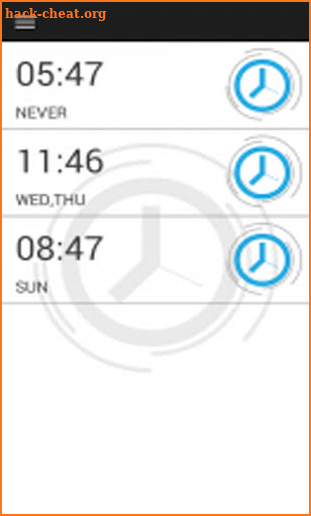 Wake up through clock application screenshot