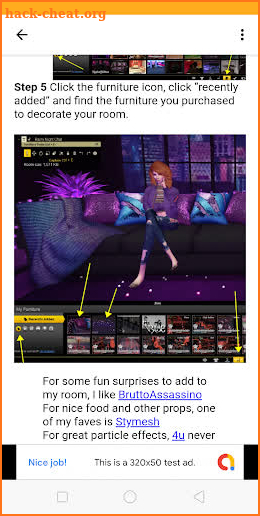 Walkthrough for Emporium IMVU Badges Next Credits screenshot