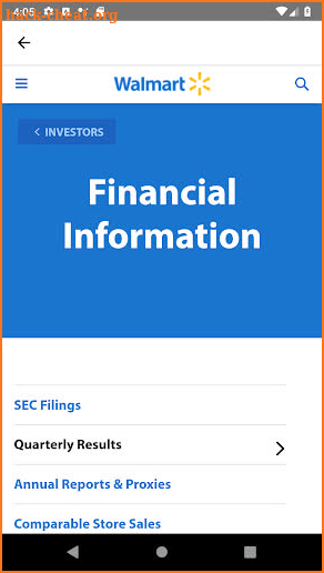 Walmart Investors screenshot